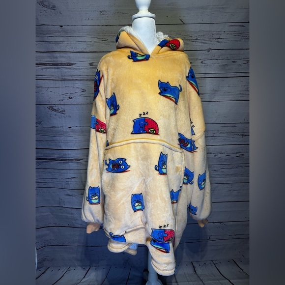 Oodie Other - Oodie Cat Print Oversized Hoodie Blanket Peach XXL for Age 14+